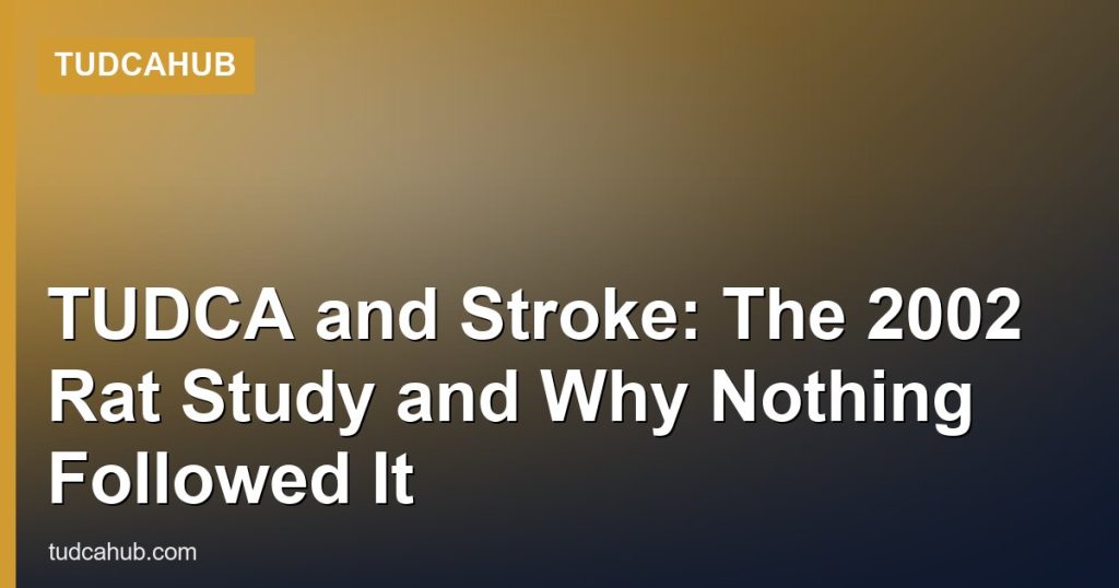 TUDCA and Stroke: The 2002 Rat Study and Why Nothing Followed It - TUDCAHub